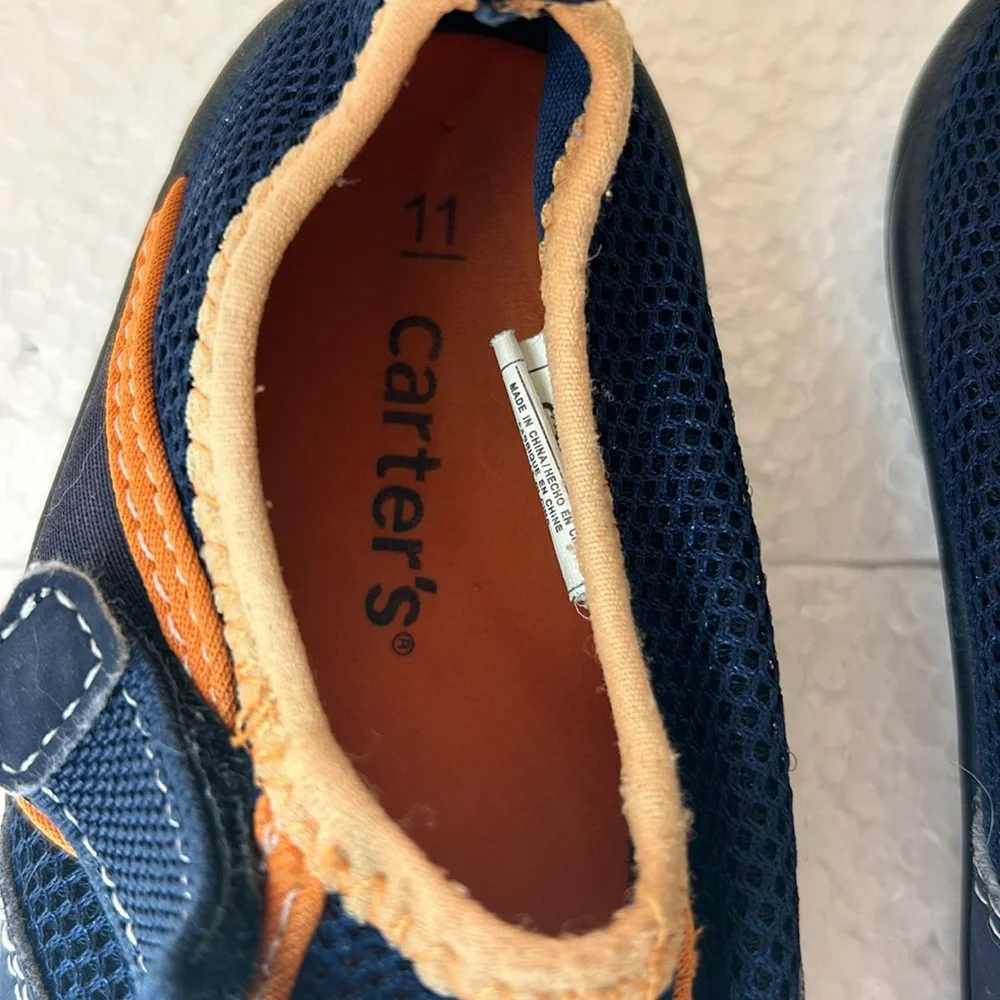 Carter’s kids Water Swimmers Shoes mesh adjust strap cushion insole boys size 11